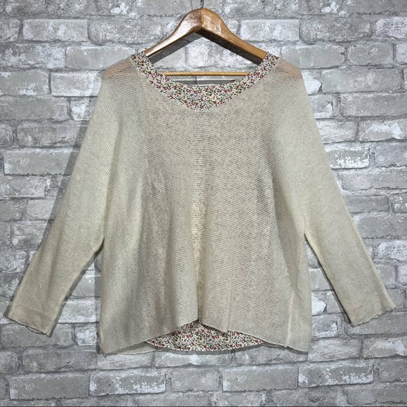 Women's Medium Oversized Layered Sweater Set. Loose Knit w Floral Tank Included - Picture 1 of 4